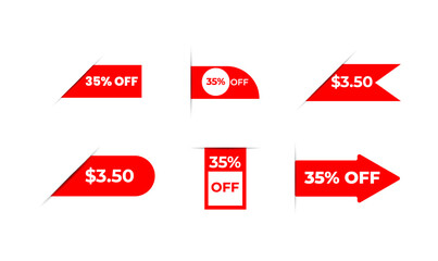  set price tag sale label template design collection vector illustration