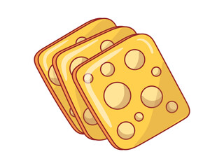 design symbol illustrations of various kinds of cheese, illustrations for templates about cheese, cheese slice