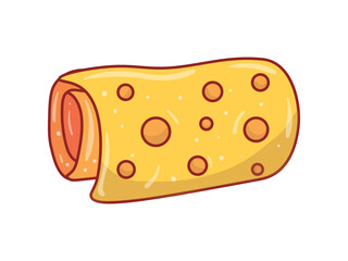 design symbol illustrations of various kinds of cheese, illustrations for templates about cheese, rolled cheese slice