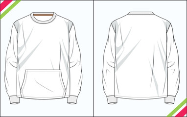 BOYS MEN CREW NECK FULL SLEEVE SWEATSHIRT WITH KANGAROO POCKET ILLUSTRATION