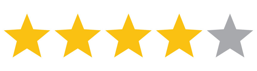 Five star rating icon. Review stars