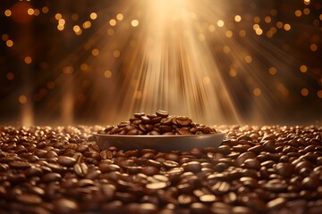 Perfekter Röstvorgang: Kaffeebohnen im Brennpunkt - obrazy, fototapety, plakaty