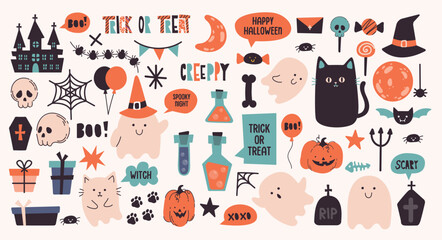 Happy Halloween set of elements