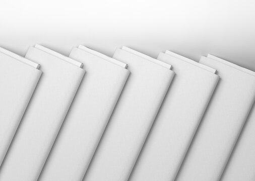 white plain empty blank folded fabric clothing bolts on isolated background