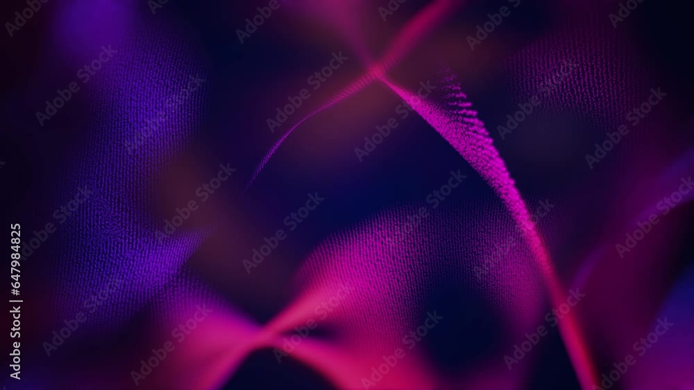 Wall mural christmas glowing abstract waves fractal curves blurred fine particles - video loop animation backgr