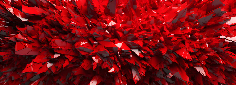 Red sharp pierce polygonal-Ruby crystal abstract background wallpaper