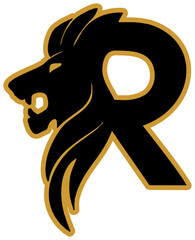 illustration of a lion R logo