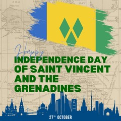 Fototapeta premium Premium Vector | Vector illustration for saint vincent and the grenadines independence day banner