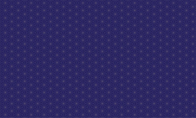 和柄背景テクスチャ　紺色に金の麻の葉模様　 © くう