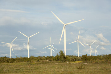 wind turbine generating electricity