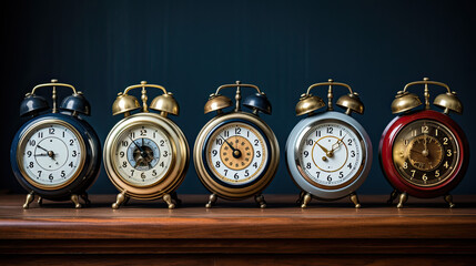 Old clocks on isolated background