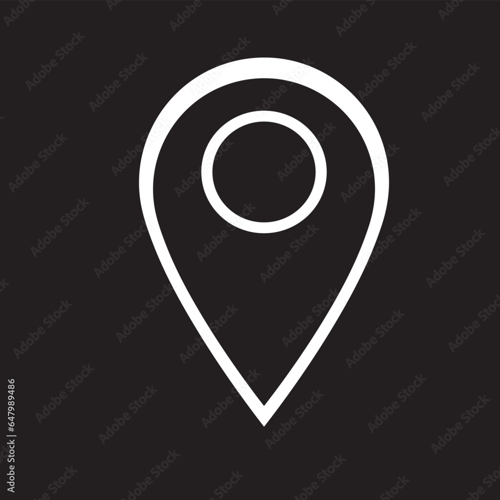 Poster location icon vector. pin icon logo design. pointer symbol isolated on thin background