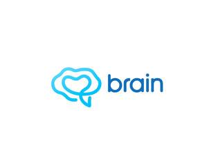 Brain logo design vector. Brain health care 