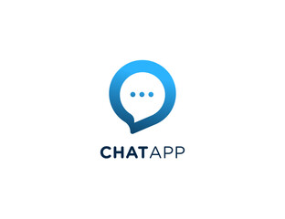 Modern Chat Apps logo design vector