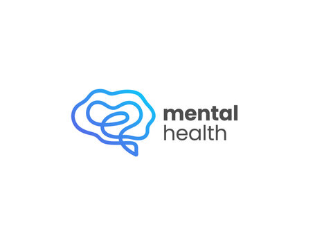 Braing Mental health logo design vector