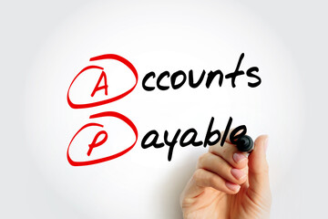AP - Accounts Payable acronym with marker, business concept background