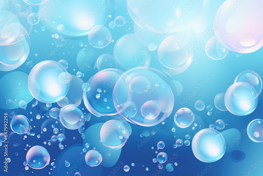 Poster captivating image of bunch of bubbles floating in air. perfect for adding touch of whimsy and magic 