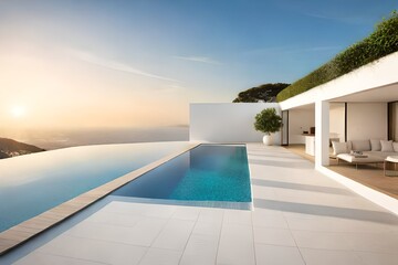 Fototapeta premium luxury swimming pool-generated by AI