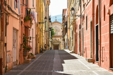 View of the old town of Menton, côte d'azur, France