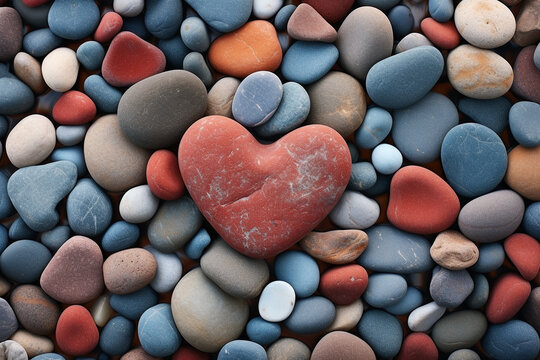 An image of a heart shape stone - Generative AI