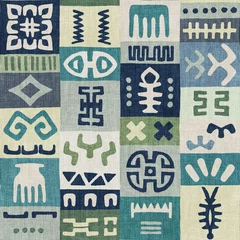 Abwaschbare Fototapete Boho-Stil Rug seamless texture with ethnic pattern, fabric texture, grunge background, boho style pattern, patchwork, 3d illustration