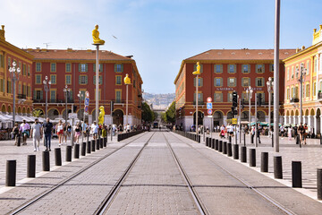 View of Massena Place in Nice, France