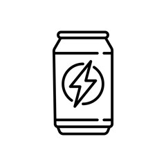 Energy drink can icon. aluminum soda can line art vector icon for apps and websites on white background