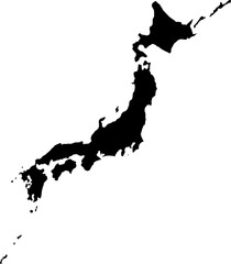 シンプルな日本地図のシルエットイラスト