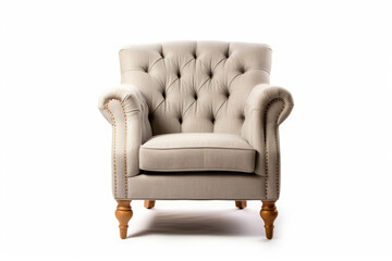 photograph of a Tufted Back Accent Chair isolated on white background generative ai