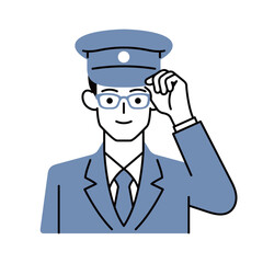 ドライバーズユニフォームを着用した男性