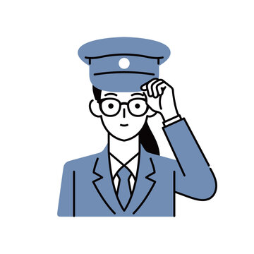 recommend clip art: ドライバーズユニフォームを着用した女性