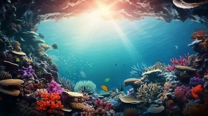 Fototapeta na wymiar background Coral Reef Fantasy concept 