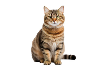 striped cat isolated on transparent png background