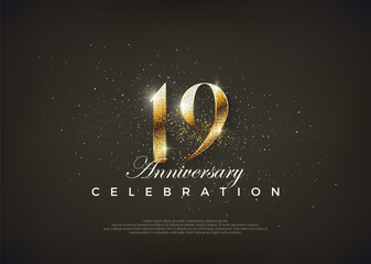Fototapeta na wymiar Fancy number 19th to celebrate 19th birthday. Premium vector for poster, banner, celebration greeting.