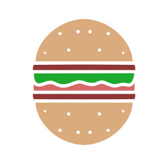 Hamburger Flat Illustration