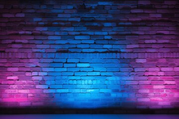 Neon Lights Spot Lights Club Brick Wall Texture Room with Wall