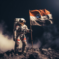 Indian flag on the moon.