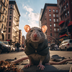 Rats in NY. - obrazy, fototapety, plakaty