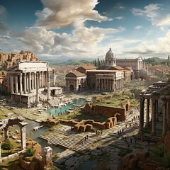 Illustration of the Roman Forum in Rome.