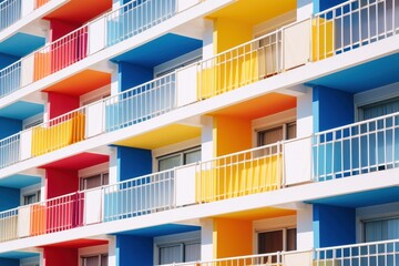 Obraz premium futuristic modern buildings colorful close-up