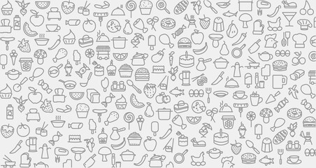 background with food icons, cooking, food icon background - obrazy, fototapety, plakaty