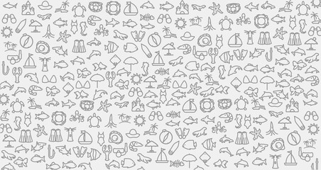 background with sea animals icons. sea icon background