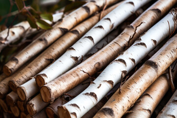 Fototapeta premium A Bunch Of Sticks That Are Stacked Together