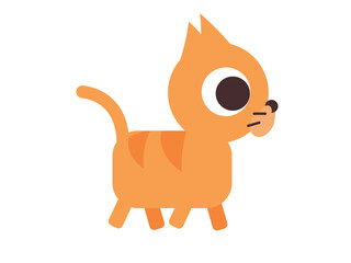 cartoon cute orange vector cat