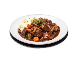 Boeuf Bourguignon, often simply referred to as "Beef Bourguignon," is a classic and hearty French stew known for its rich flavors and tender, slow-cooked beef. 