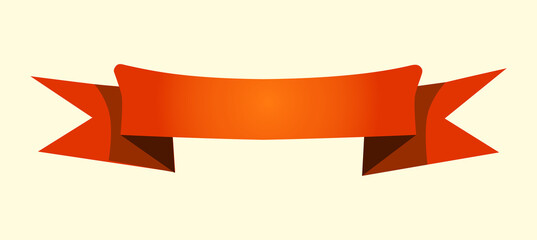 orange ribbon isolated illustration on white background
