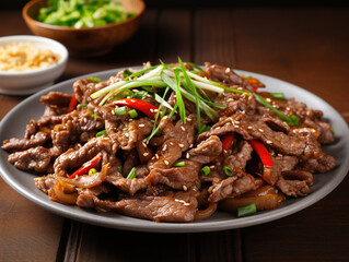 Bulgogi is a popular and delicious Korean dish made from thinly sliced, marinated beef or pork that is grilled or stir-fried. 