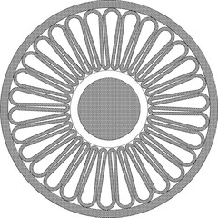 Vector sketch illustration of classic Greek Roman floral circle background pattern