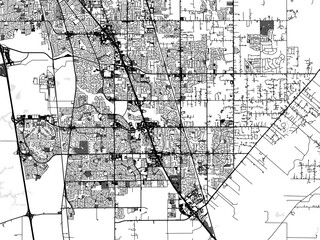 Fototapeta na wymiar Greyscale vector city map of Elk Grove California in the United States of America with with water, fields and parks, and roads on a white background.