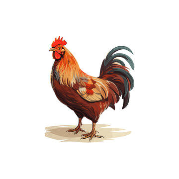 rooster vector illustration isolated on  PNG transparent background